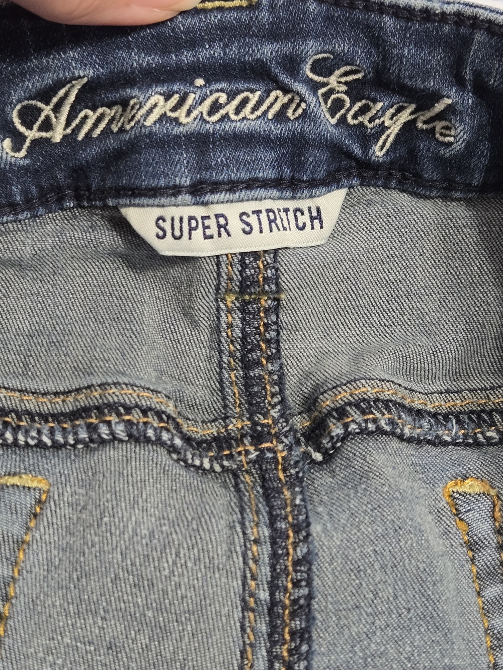 American Eagle Super‎ Stretch Skinny Jeans Dark Wash Women's 6 Long - Picture 3 of 6